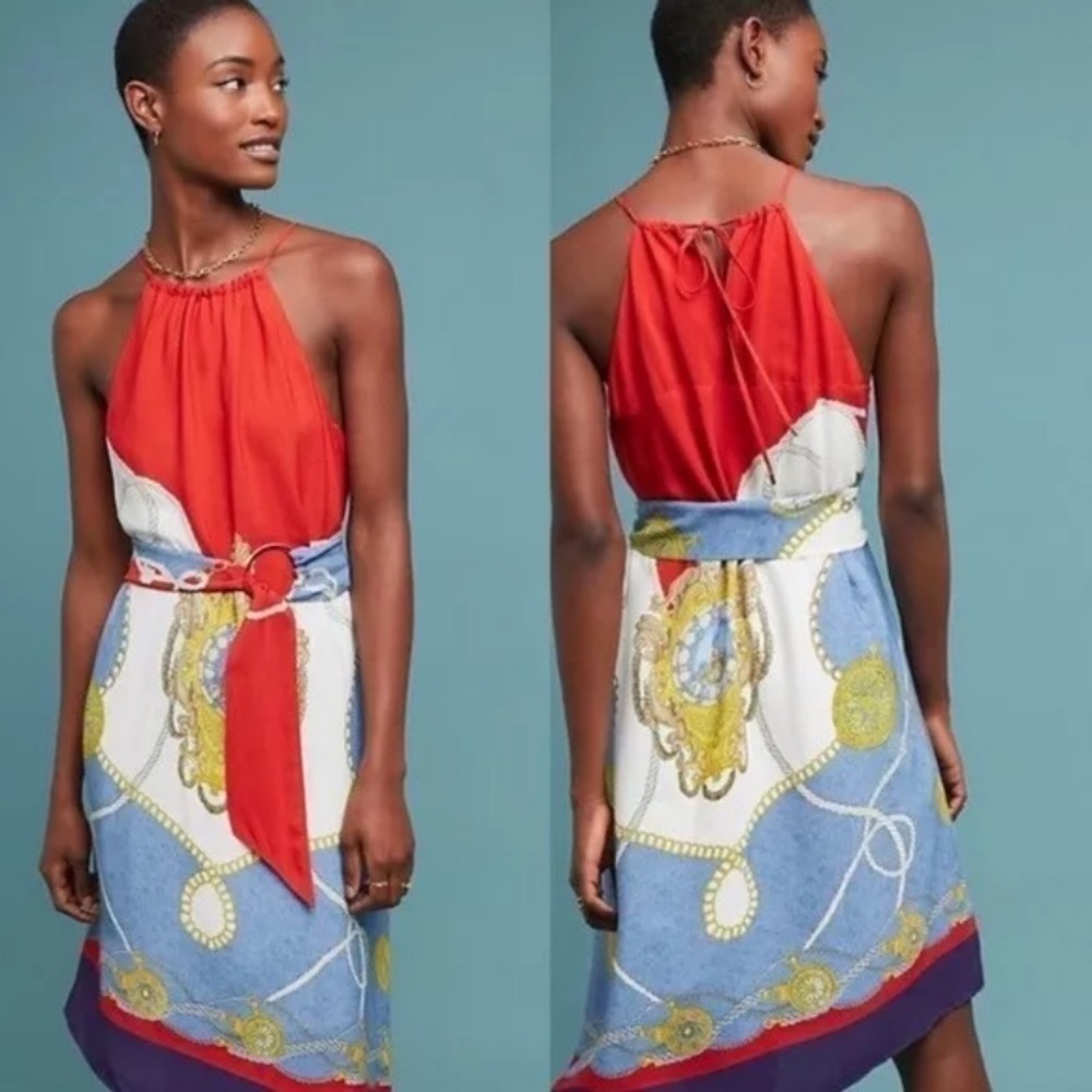 Onsen Scarf Printed Dress by Maeve XS NWT